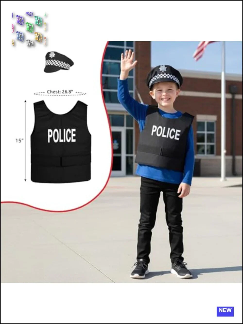 4-in-1 Toddler Career Costume Set for Kids 3-8 Fireman Astronaut Police Doctor